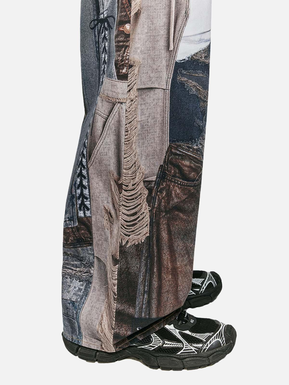 Concert Outfit Washed Patchwork Baggy Jeans Concert Outfit Washed Patchwork Baggy Jeans