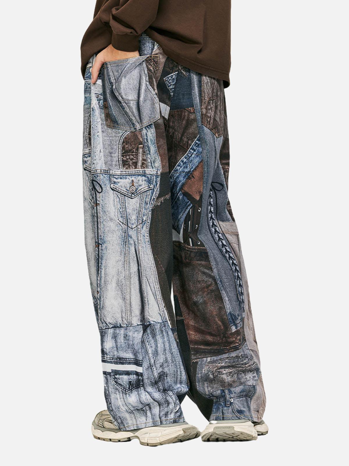 Concert Outfit Washed Patchwork Baggy Jeans Concert Outfit Washed Patchwork Baggy Jeans