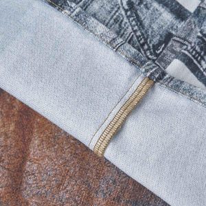 Concert Outfit Washed Patchwork Baggy Jeans