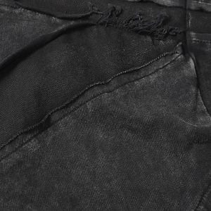 Concert Outfit Washed Raw Edge Split Oversized T-Shirt