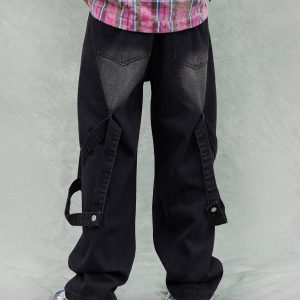 Concert Outfit Washed Ripped Denim Jeans