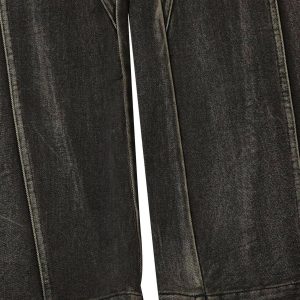 Concert Outfit Washed Split Design Hip-Hop Horn Jeans