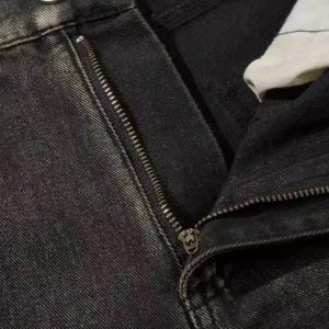 Concert Outfit Washed Split Design Hip-Hop Horn Jeans