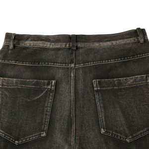 Concert Outfit Washed Split Design Hip-Hop Horn Jeans