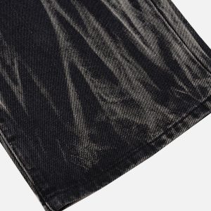 Concert Outfit Washed Stained Wide-Leg Jeans