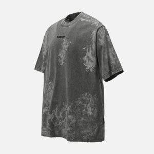 Concert Outfit Washed Tie-Dye Short Sleeve T-Shirt