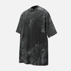 Concert Outfit Washed Tie-Dye Short Sleeve T-Shirt