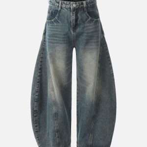 Concert Outfit Washed Wide-Leg Balloon Jeans