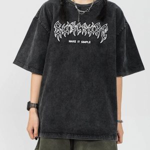 Concert Outfit Washed Wings Print Tee