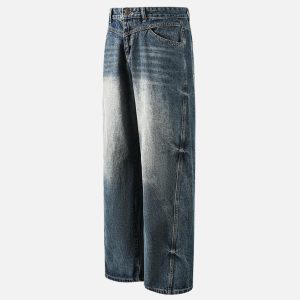 Concert Outfit Washed Wrinkle Loose Jeans