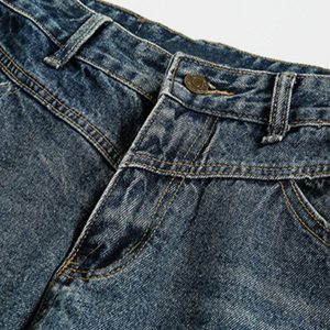 Concert Outfit Washed Wrinkle Loose Jeans