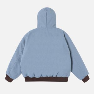 Concert Outfit Washed Zip-Up Hooded Jacket