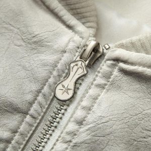 Concert Outfit Wasteland Dirty Dyed Leather Bomber Jacket