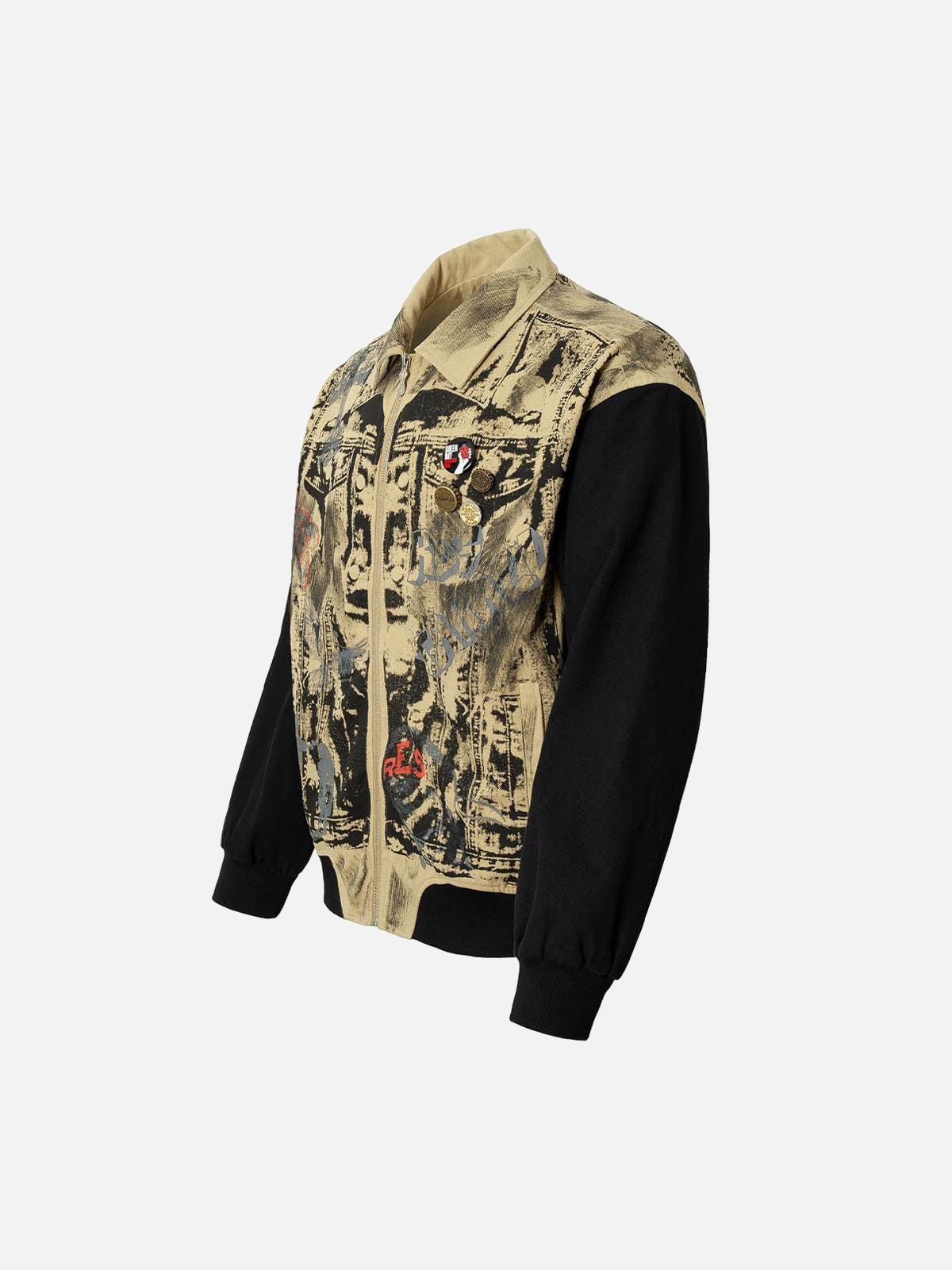 Concert Outfit Wasteland Patchwork Graffiti Badge Detroit Jacket Concert Outfit Wasteland Patchwork Graffiti Badge Detroit Jacket