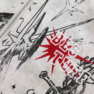 Concert Outfit Wasteland Patchwork Graffiti Zip Up Jacket