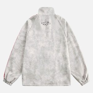 Concert Outfit Wasteland Patchwork Graffiti Zip Up Jacket