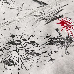 Concert Outfit Wasteland Patchwork Graffiti Zip Up Jacket