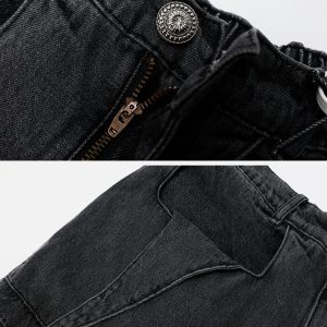 Concert Outfit Wasteland Punk Washed Wide Leg Jeans