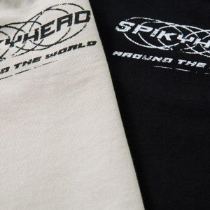 Concert Outfit Wasteland Style Heavy Dirty Dyed Print T-Shirt