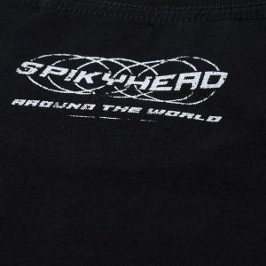 Concert Outfit Wasteland Style Heavy Dirty Dyed Print T-Shirt