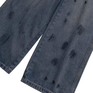 Concert Outfit Wasteland Style Ink Splash Baggy Jeans