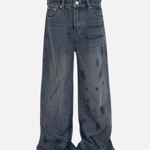 Concert Outfit Wasteland Style Ink Splash Baggy Jeans