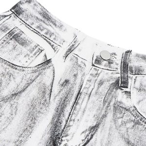 Concert Outfit Wasteland Style Niche Design Dirty White Loose Jeans