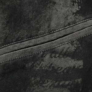 Concert Outfit Wasteland Style Portrait Print Patchwork Barn Jacket