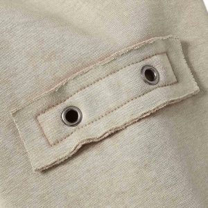 Concert Outfit Wasteland Style Washed Zipper Up Sweatshirt