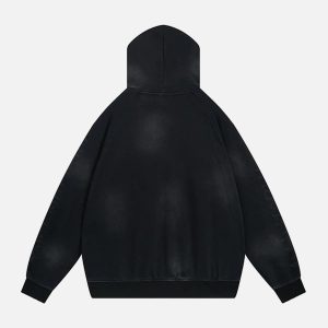 Concert Outfit Wasteland Washed Patched Embroidered Hoodie