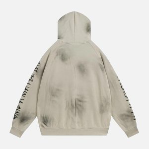 Concert Outfit Wasteland Washed Patched Embroidered Hoodie