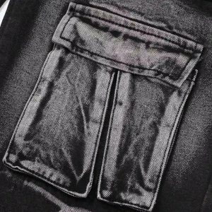 Concert Outfit Water Ripple Multi-Pocket Cargo Jeans