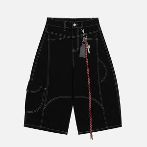 Concert Outfit Welt-Embellished Cargo Jorts