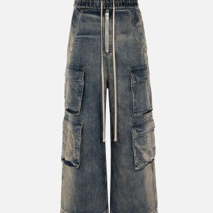 Concert Outfit Wide Leg Multi-Pocket Straight Leg Loose Jeans