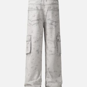 Concert Outfit Workwear Multi-Pocket Tie-Dye Pants