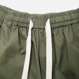 Concert Outfit Woven Ribbon Big Pocket Short