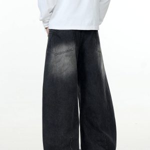 Concert Outfit Wrinkle Loose Barrel Jeans