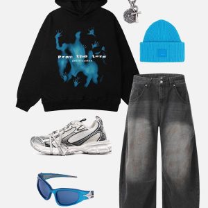 Concert Outfit Wrinkle Loose Barrel Jeans