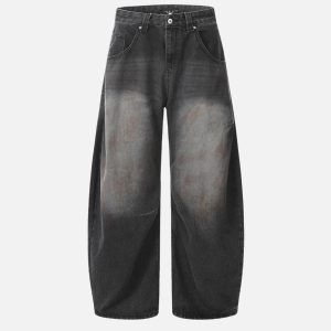 Concert Outfit Wrinkle Loose Barrel Jeans