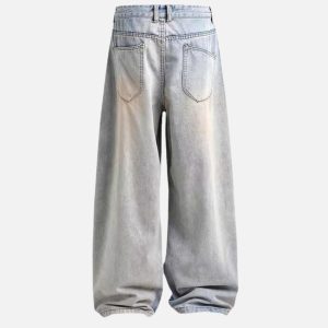 Concert Outfit Wrinkle Washed Loose Jeans