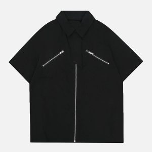 Concert Outfit Zip Patchwork Tee