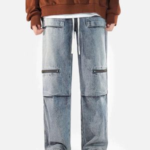 Concert Outfit Zip Pocket Drawstring Jeans