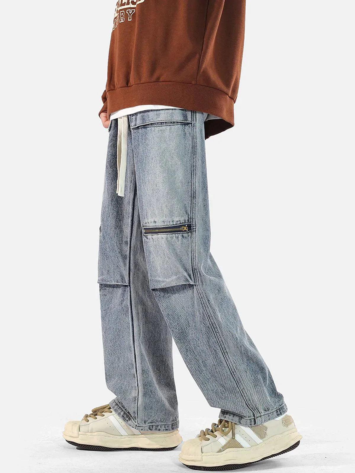 Concert Outfit Zip Pocket Drawstring Jeans Concert Outfit Zip Pocket Drawstring Jeans