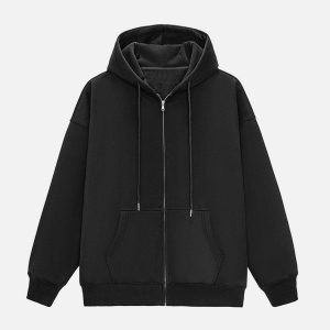 Concert Outfit ZIP UP Solid Color Hoodie