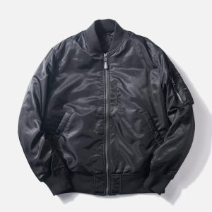 Concert Outfit ZIP UP Solid Color Winter Coat