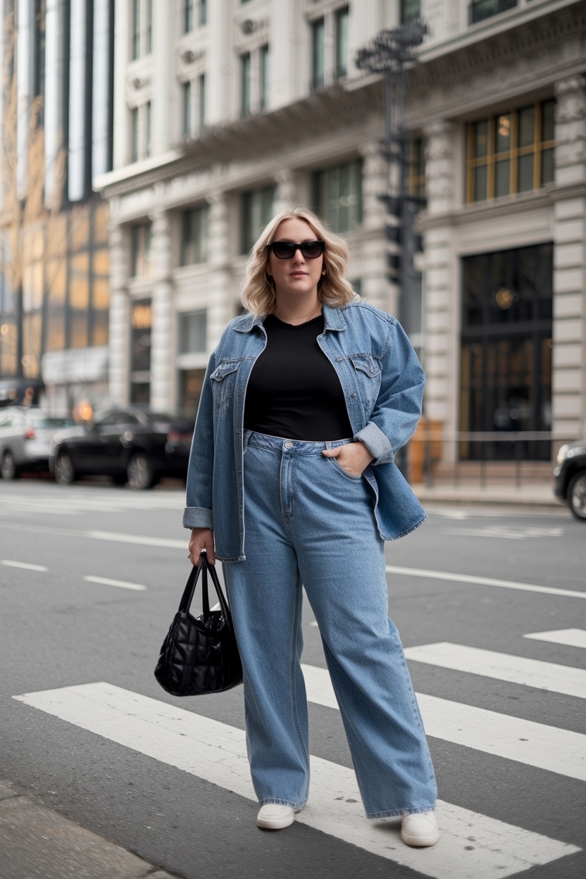 Baggy Jeans Plus Size Outfit: Comfort Meets Style for Curves outfit idea