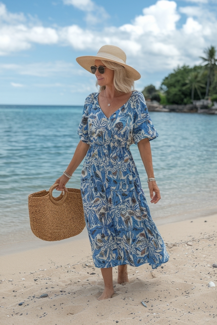 Stylish Beach Wear for Women Over 40 and Over 50 Summer Looks outfit idea