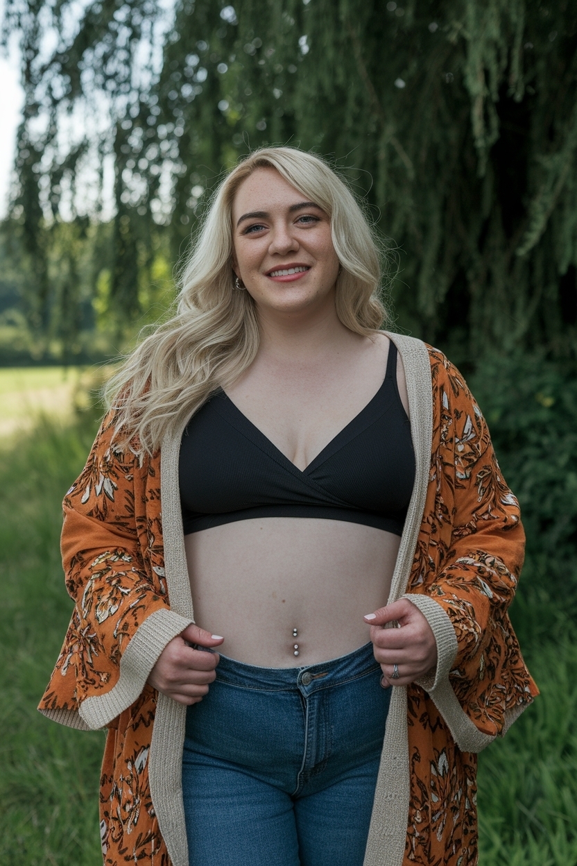 Stylish Belly Button Piercing Ideas for Plus Size Women outfit idea