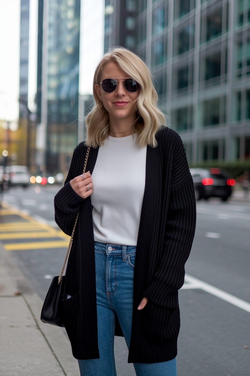 Black Cardigan Outfit Ideas for Women: Chic & Versatile Looks outfit idea