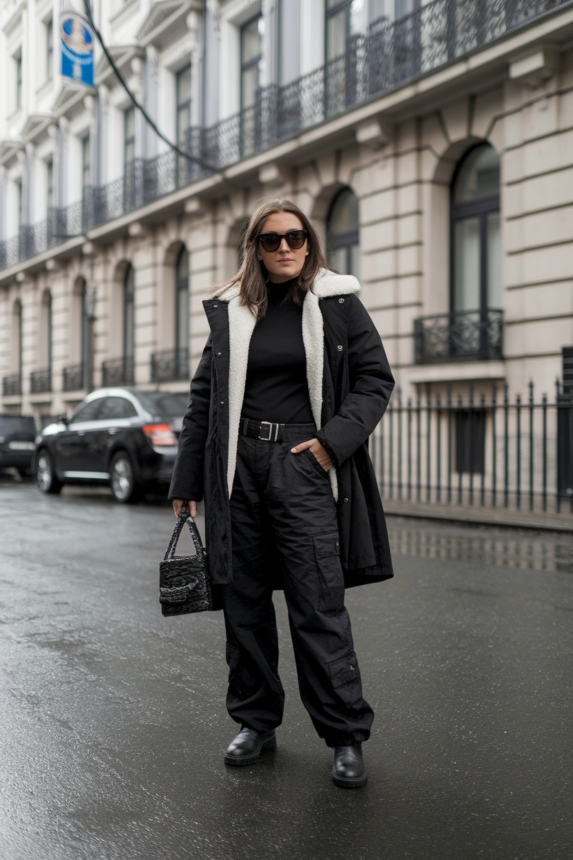 Black Cargo Pants Outfit Winter: Stay Warm and Stylish outfit idea